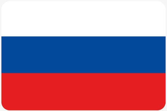 Flag Illustration with rounded corners of the country of Russia