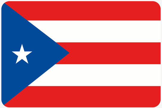 Flag Illustration with rounded corners of the country of Puerto