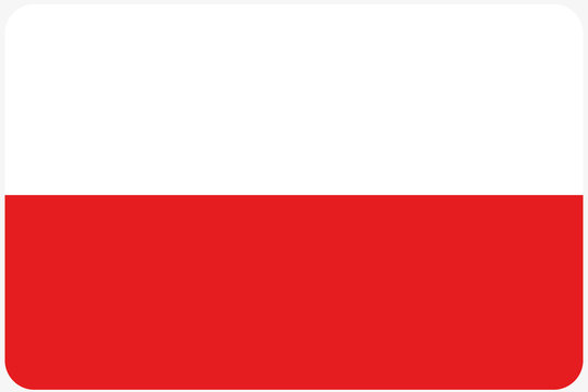 Flag Illustration with rounded corners of the country of Poland