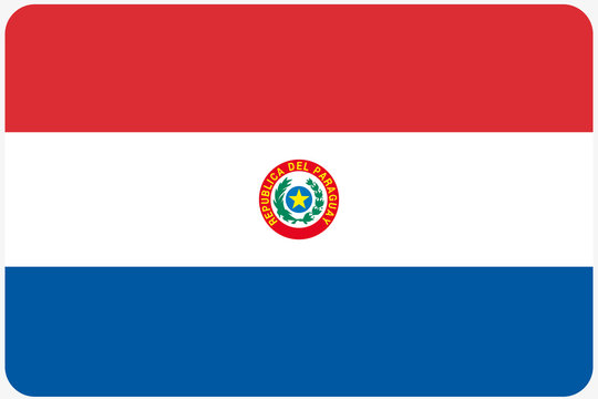 Flag Illustration with rounded corners of the country of Paragua