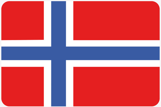Flag Illustration with rounded corners of the country of Norway