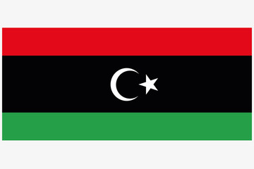 Flag Illustration with rounded corners of the country of Libya-4