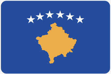 Flag Illustration with rounded corners of the country of Kosovo