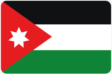 Flag Illustration with rounded corners of the country of Jordan