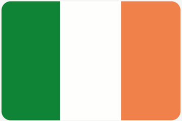 Flag Illustration with rounded corners of the country of Ireland