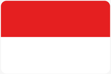 Flag Illustration with rounded corners of the country of Indones