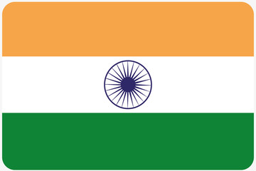 Flag Illustration with rounded corners of the country of India