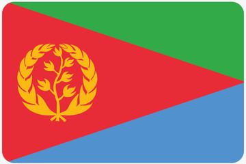 Flag Illustration with rounded corners of the country of Eritrea