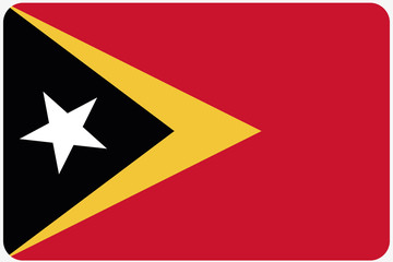 Flag Illustration with rounded corners of the country of East Ti