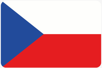Flag Illustration with rounded corners of the country of Czech R