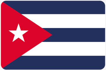 Flag Illustration with rounded corners of the country of Cuba