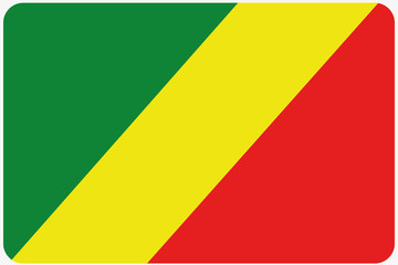 Flag Illustration with rounded corners of the country of Congo