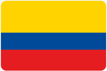 Flag Illustration with rounded corners of the country of Colombi