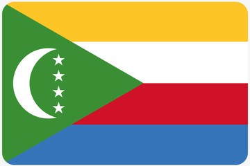 Flag Illustration with rounded corners of the country of Comoros