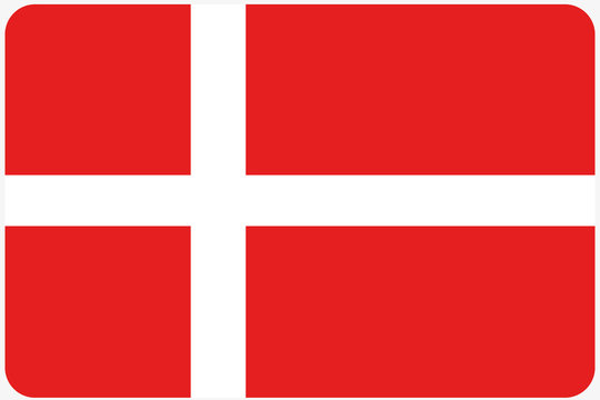 Flag Illustration with rounded corners of the country of Denmark