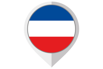 Flag Illustration inside a pointed of the country of Yugoslavia