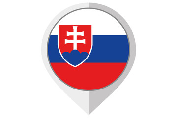 Obraz premium Flag Illustration inside a pointed of the country of Slovakia
