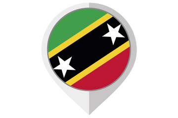 Fototapeta premium Flag Illustration inside a pointed of the country of Saint Kitts