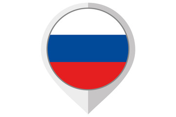 Flag Illustration inside a pointed of the country of Russia