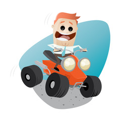 quad fahren lustig cartoon vektor