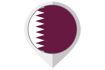 Flag Illustration inside a pointed of the country of Qatar