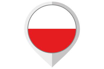 Flag Illustration inside a pointed of the country of Poland