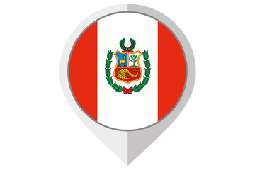 Flag Illustration inside a pointed of the country of Peru