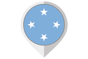 Flag Illustration inside a pointed of the country of Micronesia