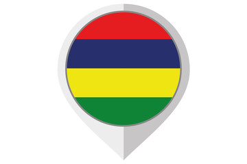 Flag Illustration inside a pointed of the country of Mauritius