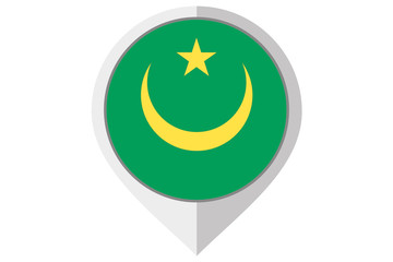 Flag Illustration inside a pointed of the country of Mauritania