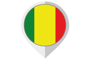 Fototapeta premium Flag Illustration inside a pointed of the country of Mali