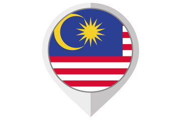 Flag Illustration inside a pointed of the country of Malaysia