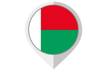 Flag Illustration inside a pointed of the country of Madagascar