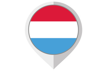 Flag Illustration inside a pointed of the country of Luxembourg