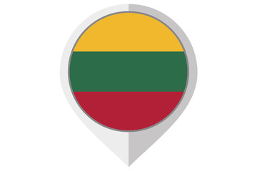 Obraz premium Flag Illustration inside a pointed of the country of Lithuania