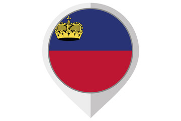 Obraz premium Flag Illustration inside a pointed of the country of Liechtenste
