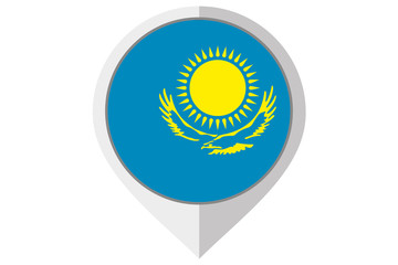 Flag Illustration inside a pointed of the country of Kazakstan