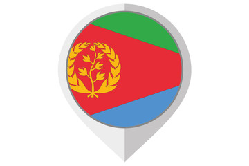 Flag Illustration inside a pointed of the country of Eritrea