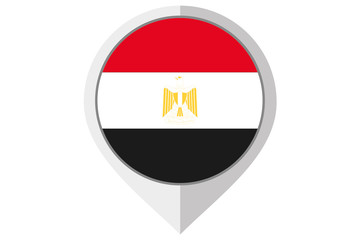 Flag Illustration inside a pointed of the country of Egypt