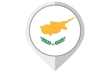 Flag Illustration inside a pointed of the country of Cyprus