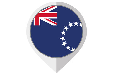 Flag Illustration inside a pointed of the country of Cook Island