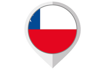 Flag Illustration inside a pointed of the country of Chile