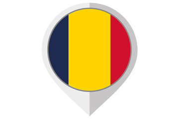 Fototapeta premium Flag Illustration inside a pointed of the country of Chad