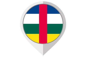 Flag Illustration inside a pointed of the country of Central Afr