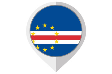 Flag Illustration inside a pointed of the country of Cape Verde