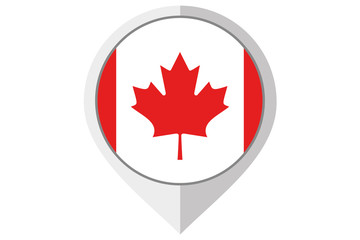 Flag Illustration inside a pointed of the country of Canada
