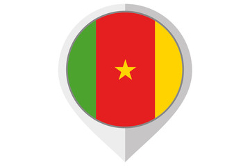 Flag Illustration inside a pointed of the country of Cameroon