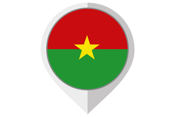 Flag Illustration inside a pointed of the country of Burkina Fas