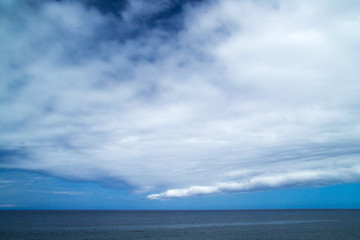 unusual cloud formation over ocean