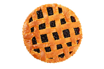 Homemade pie isolated on white